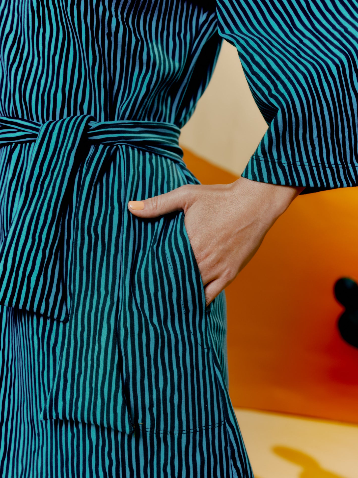 Shift Dress - Drawn Pinstripe
