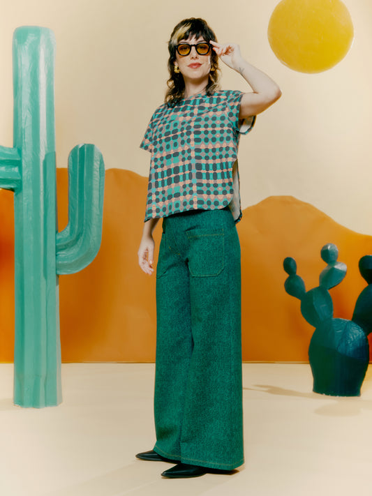 Side Slit Tee - Dunes Print