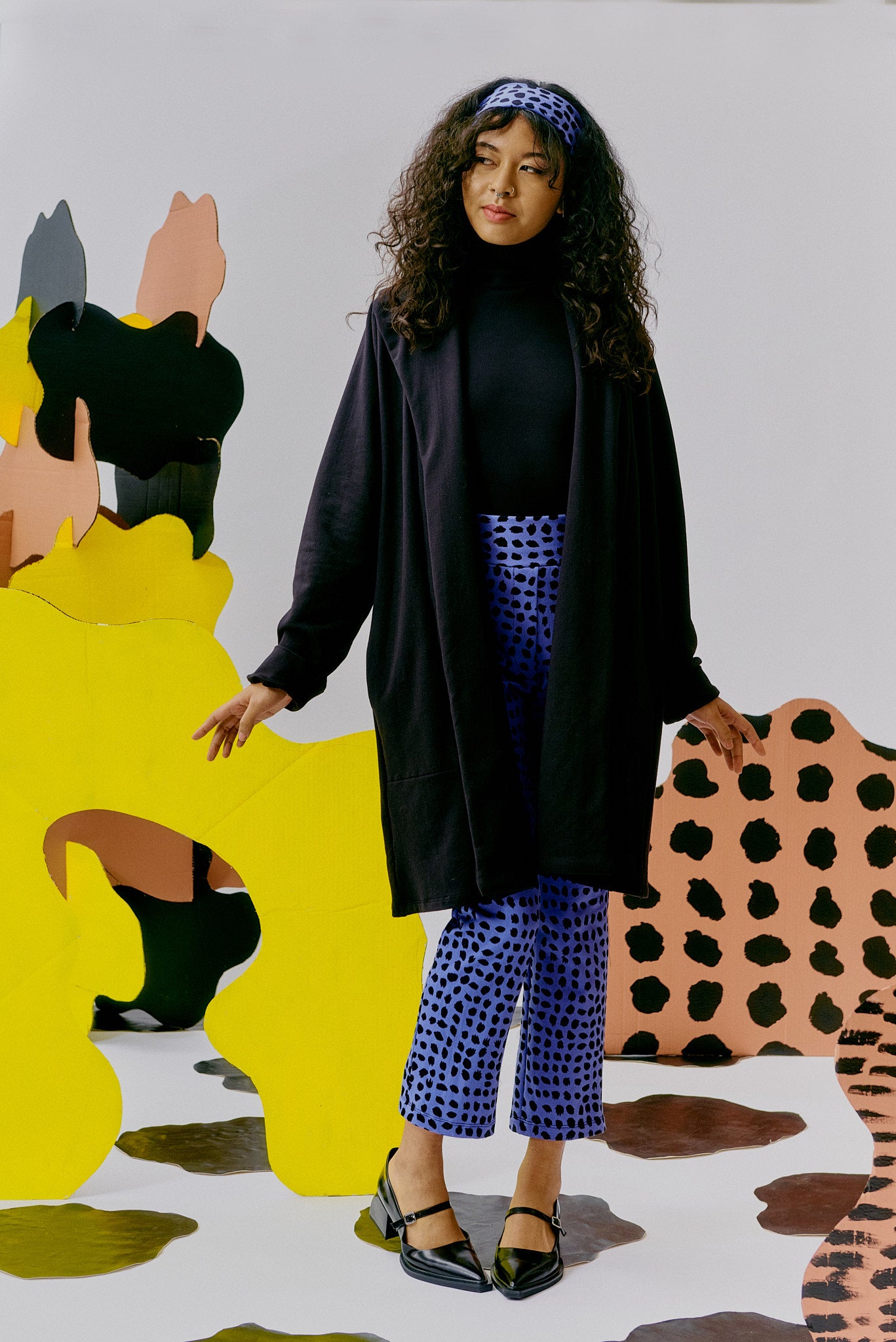 Straight Pom Jacket - Black
