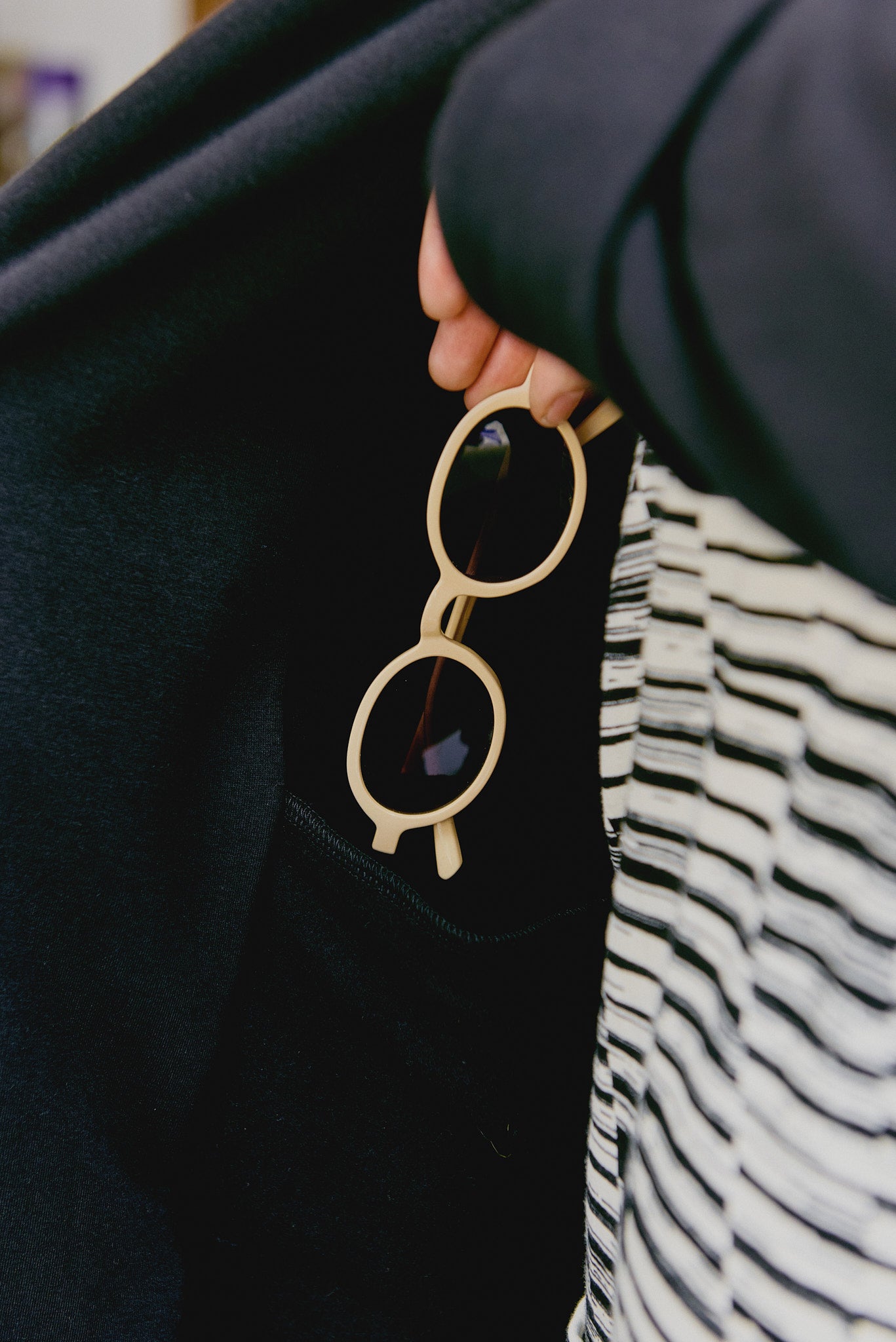 Straight Pom Jacket - Black