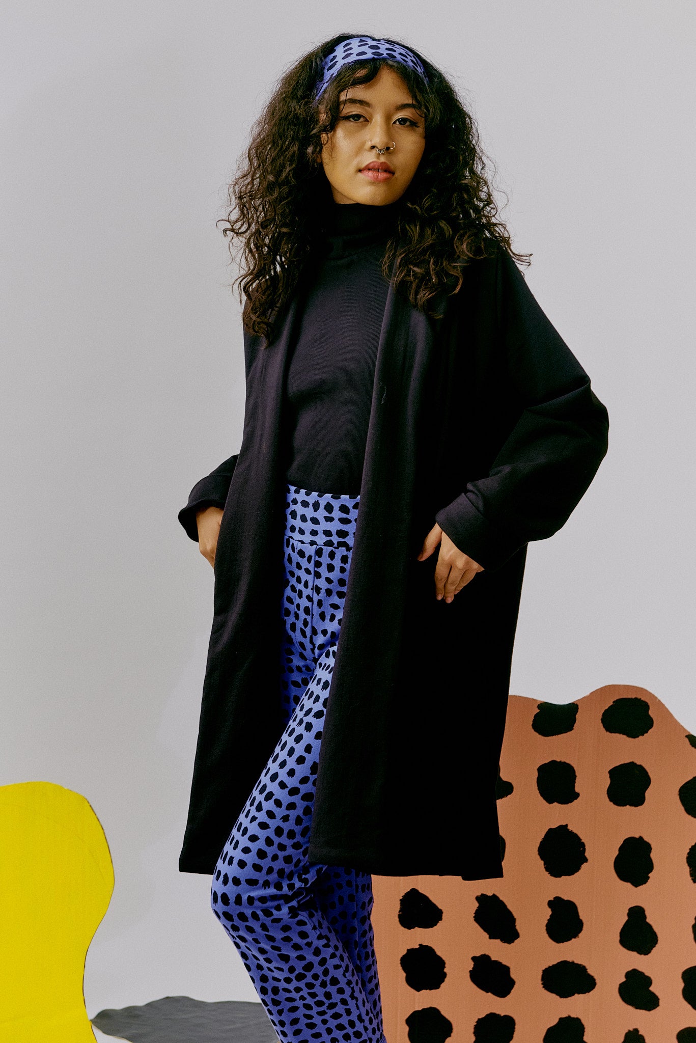 Straight Pom Jacket - Black