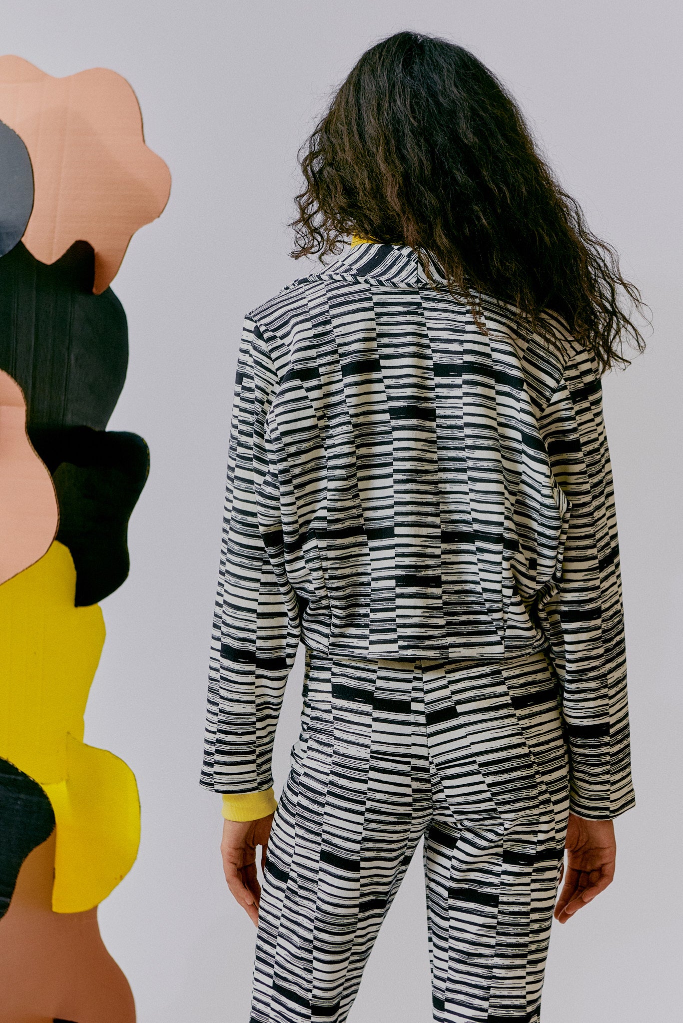 Tailored Mini Jacket - Cream Ink Dash