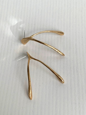Wishbone Earrings- Bronze