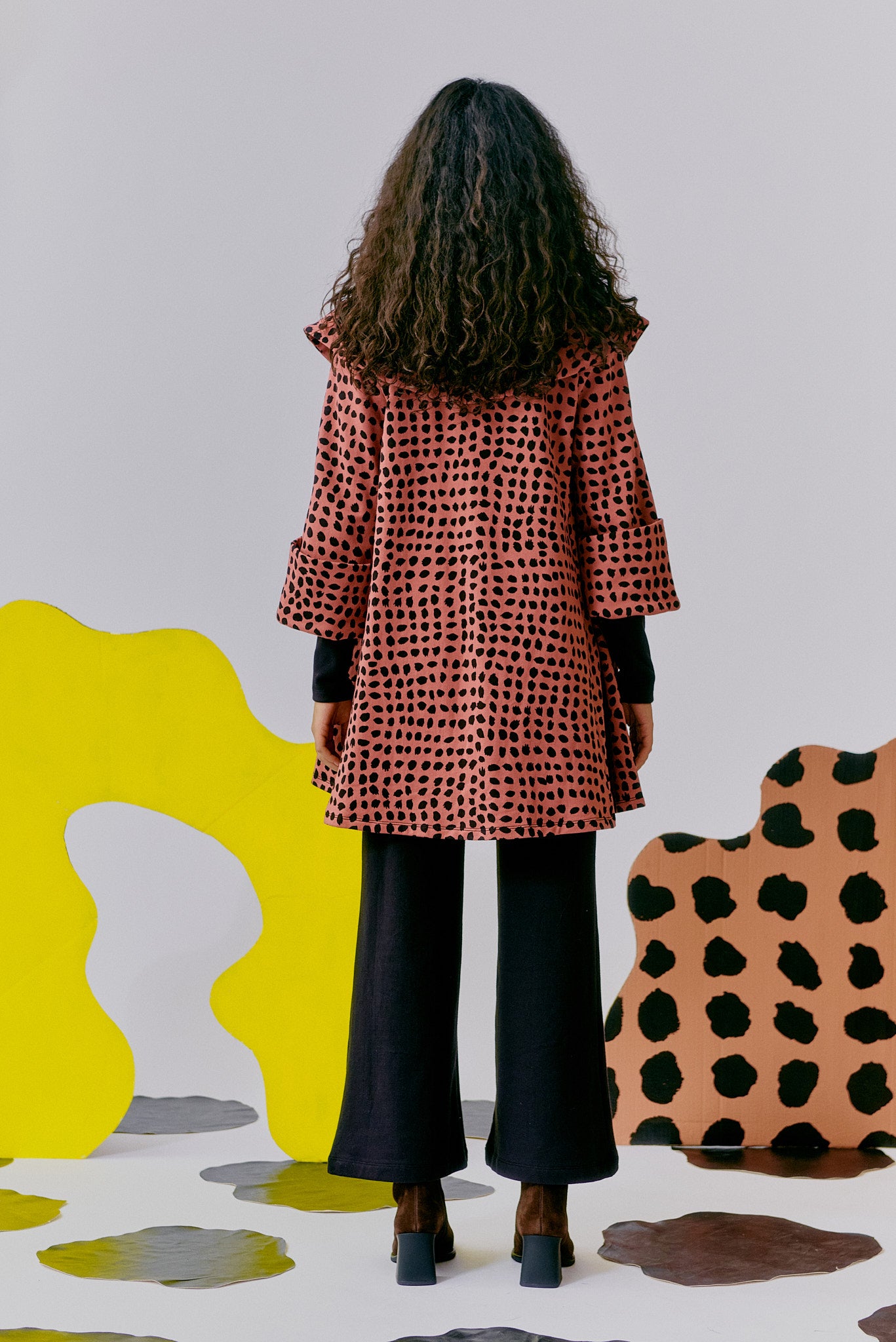 Classic Pom Jacket - Mauve Spots