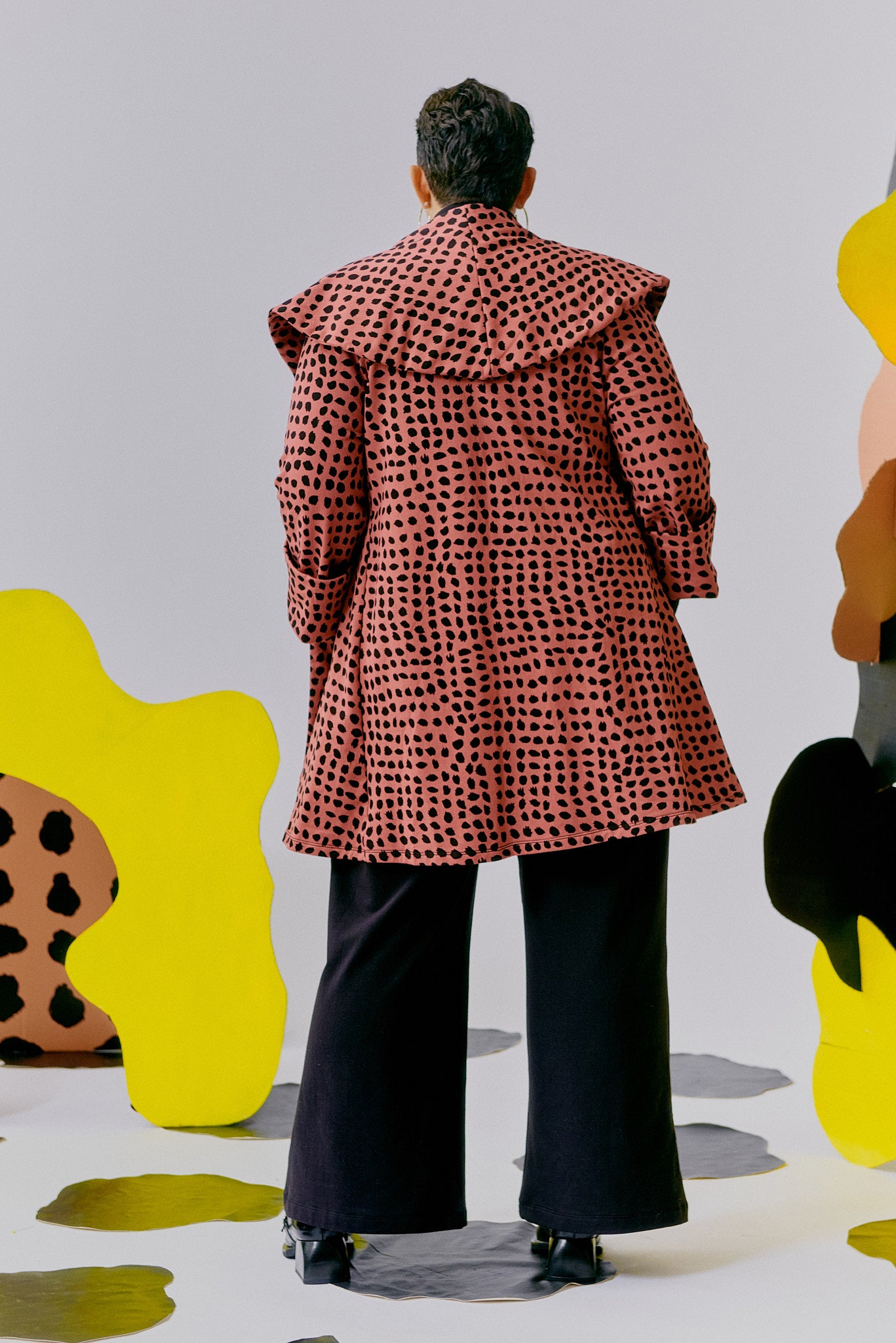 Classic Pom Jacket - Mauve Spots