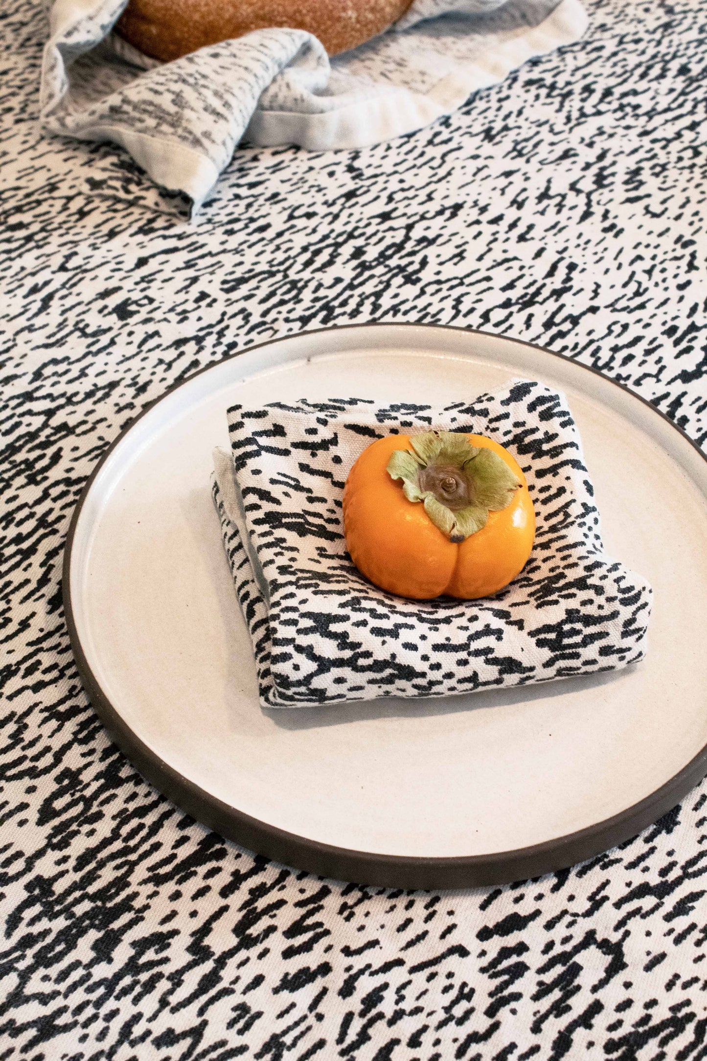 Reclaimed Linen Hand-Printed Tablecloth
