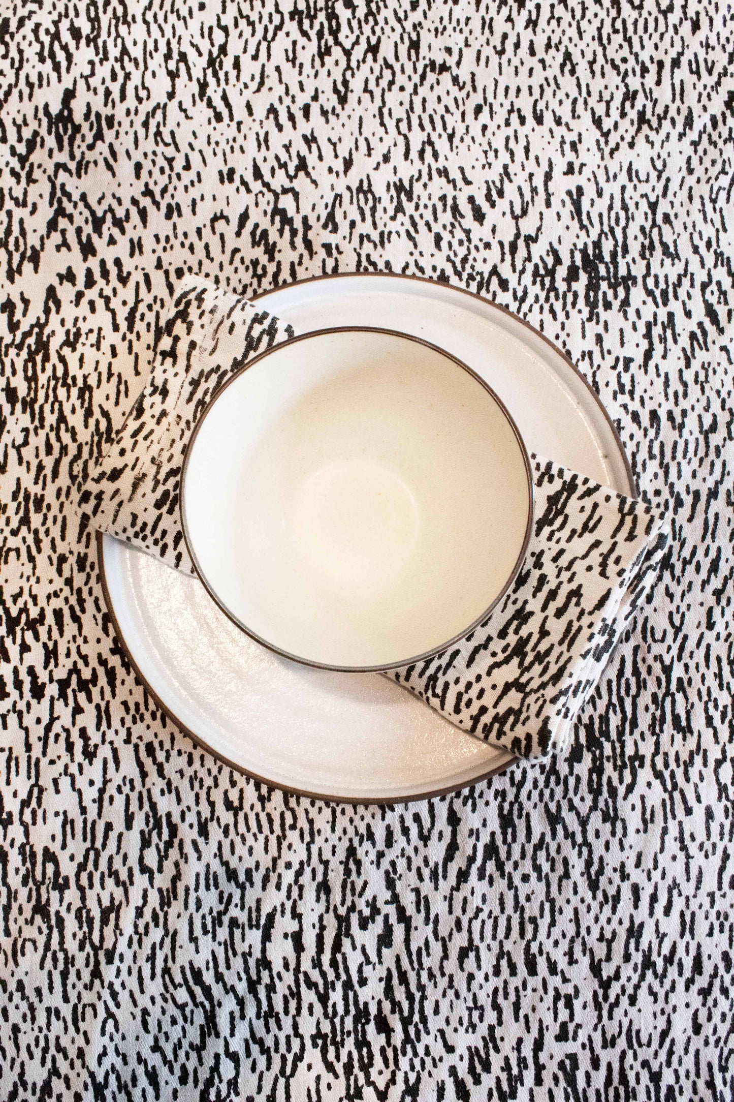 Reclaimed Linen Hand-Printed Tablecloth