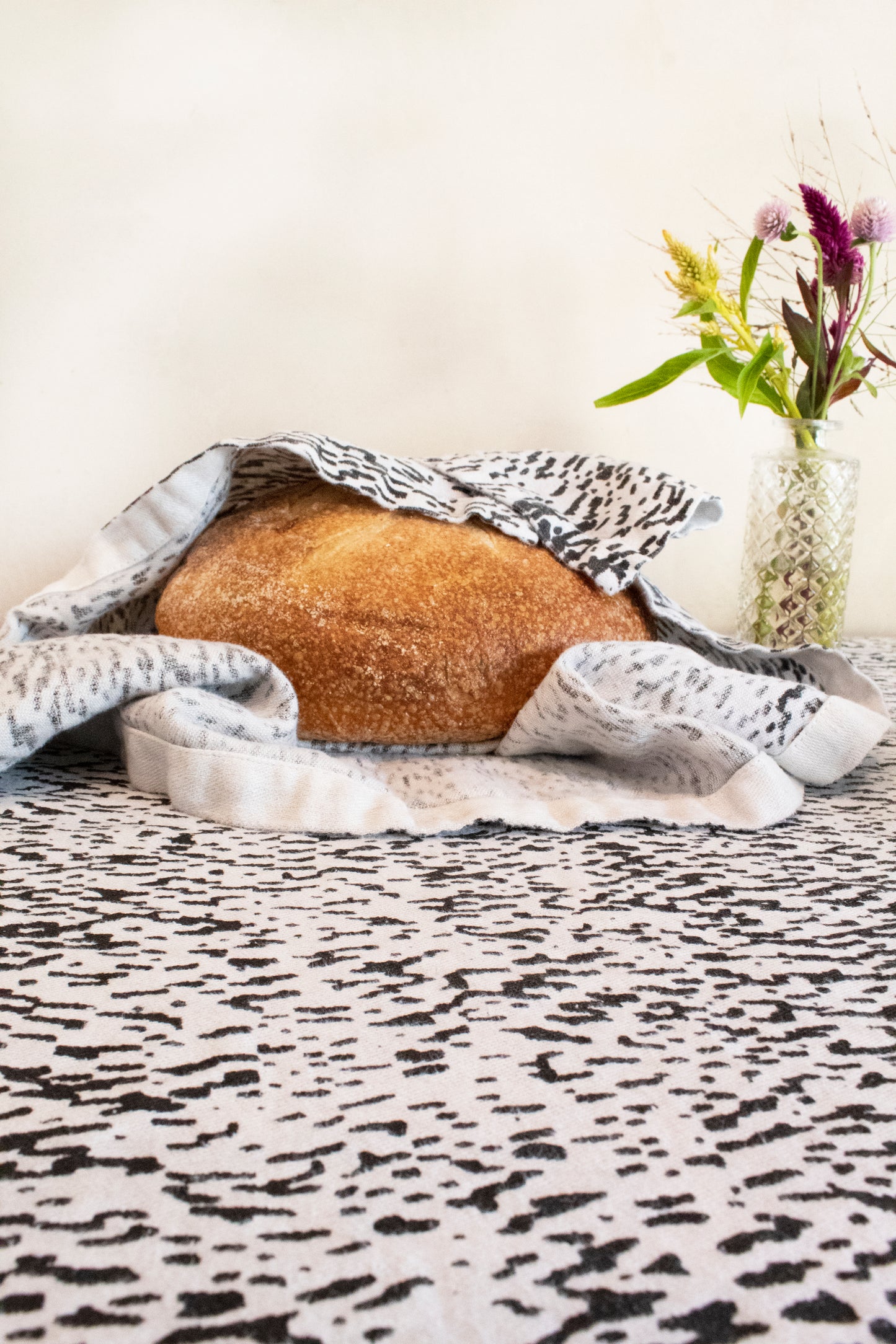 Reclaimed Linen Hand-Printed Tablecloth