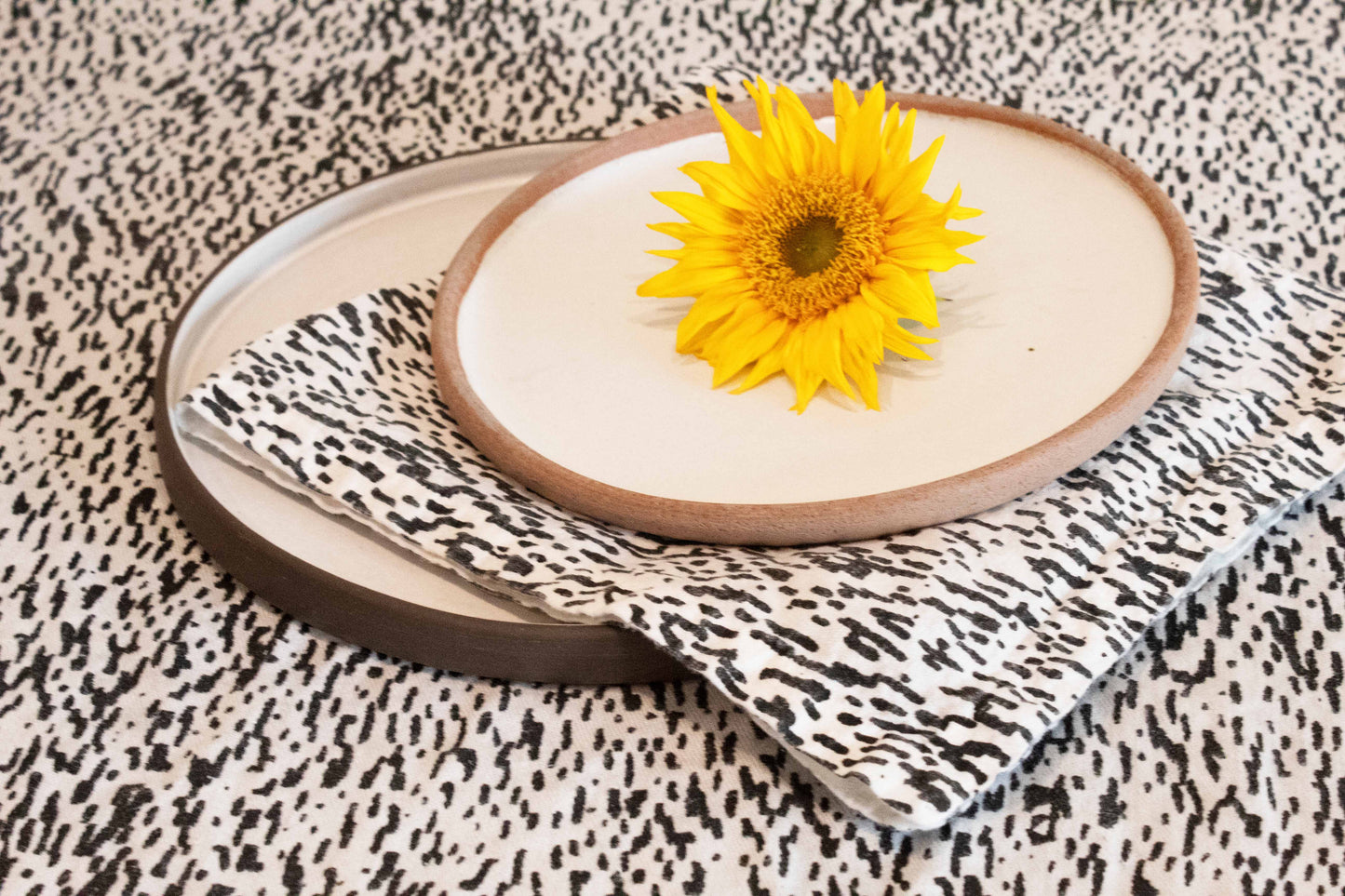 Reclaimed Linen Hand-Printed Tablecloth