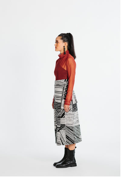 TIGRE - Sweatshirt Wrap Midi Skirt