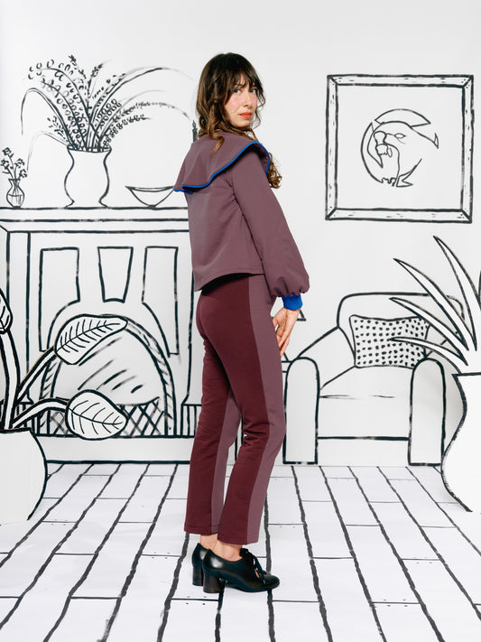 Colorblocked Perfeito Pant (Burgandy, Orchid)