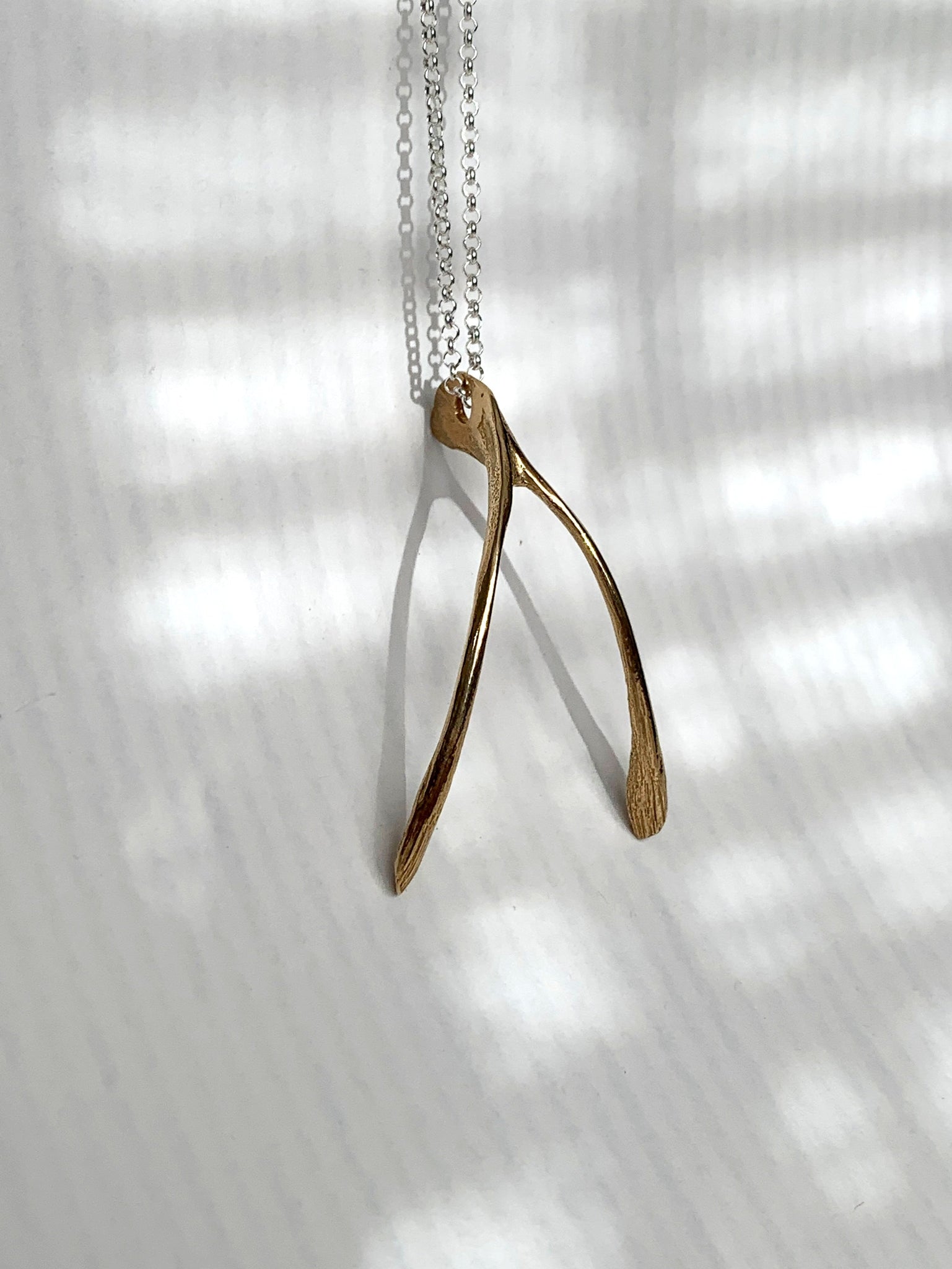 Wishbone Necklace- Bronze