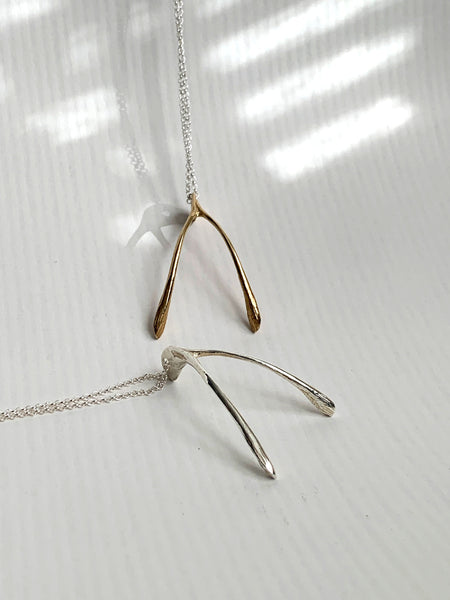 Wishbone Necklace- Bronze
