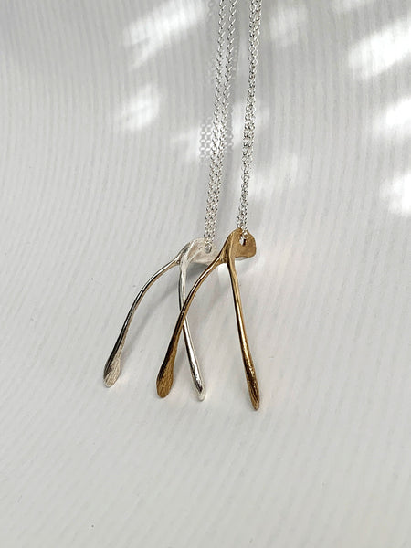 Wishbone Necklace- Sterling Silver