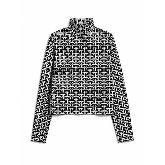 Relaxed Fit Turtleneck - Woven Print