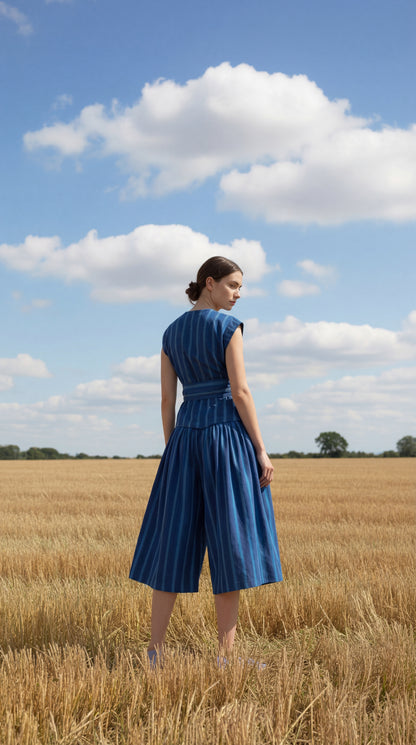 Sash Tee -  Marine Blue + Indigo