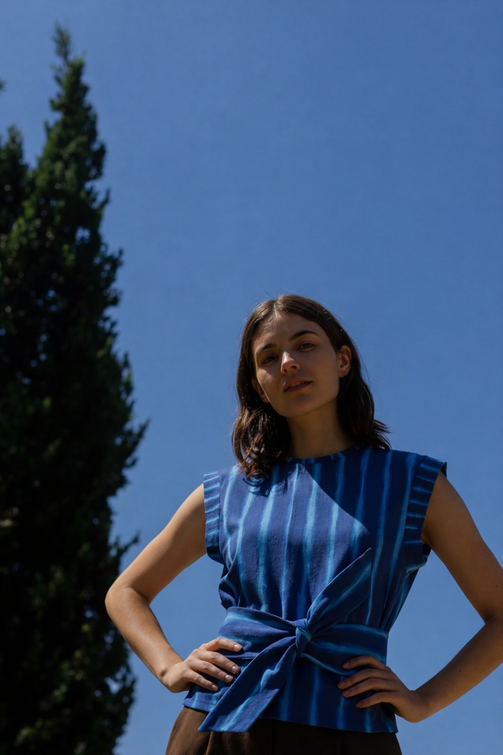 Sash Tee -  Marine Blue + Indigo