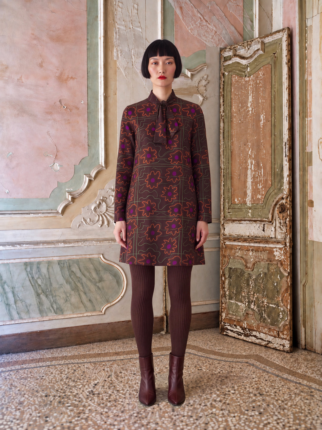 Mod T-Shirt Dress with Tie Front