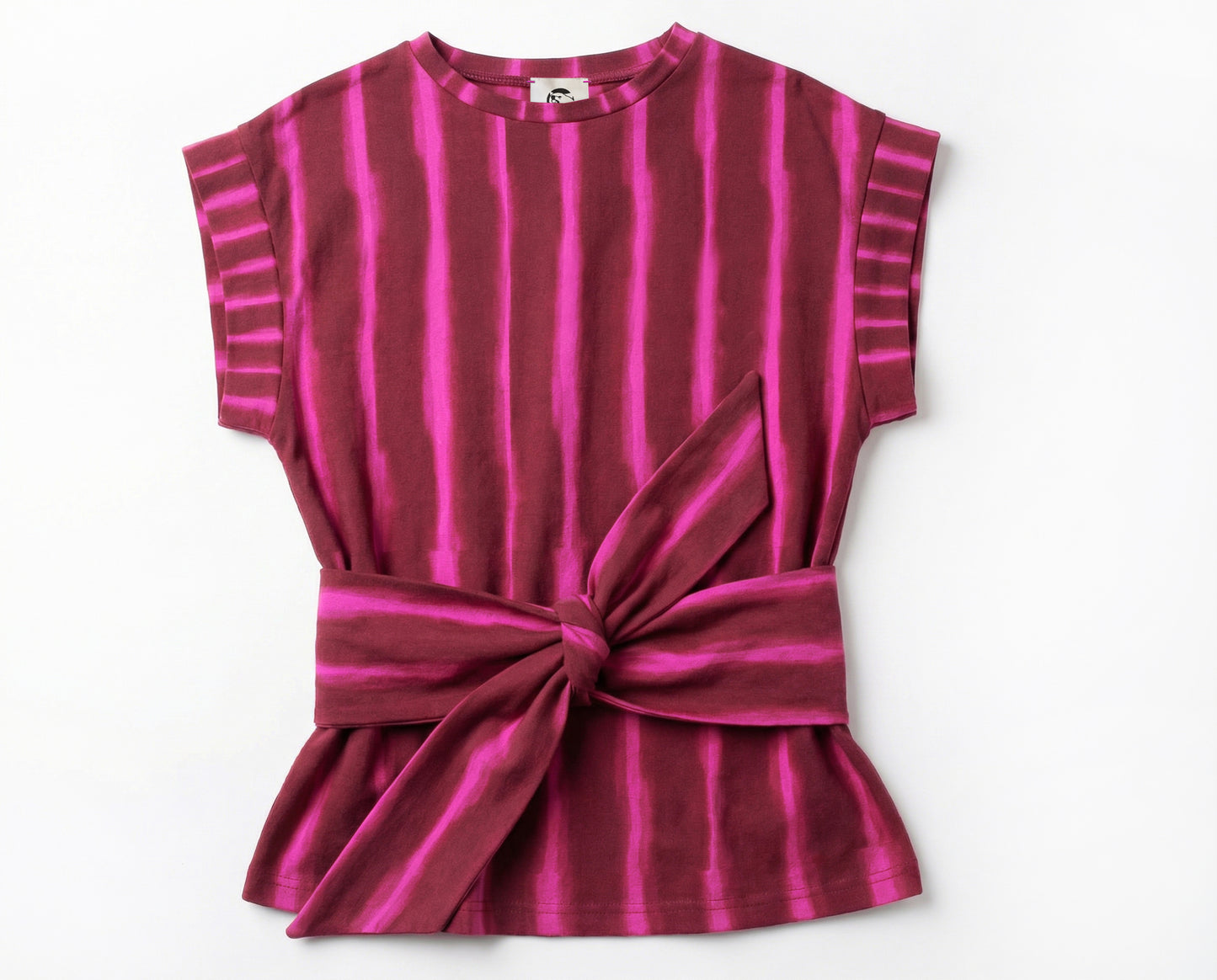 Sash Tee - Hot Pink + Crimson