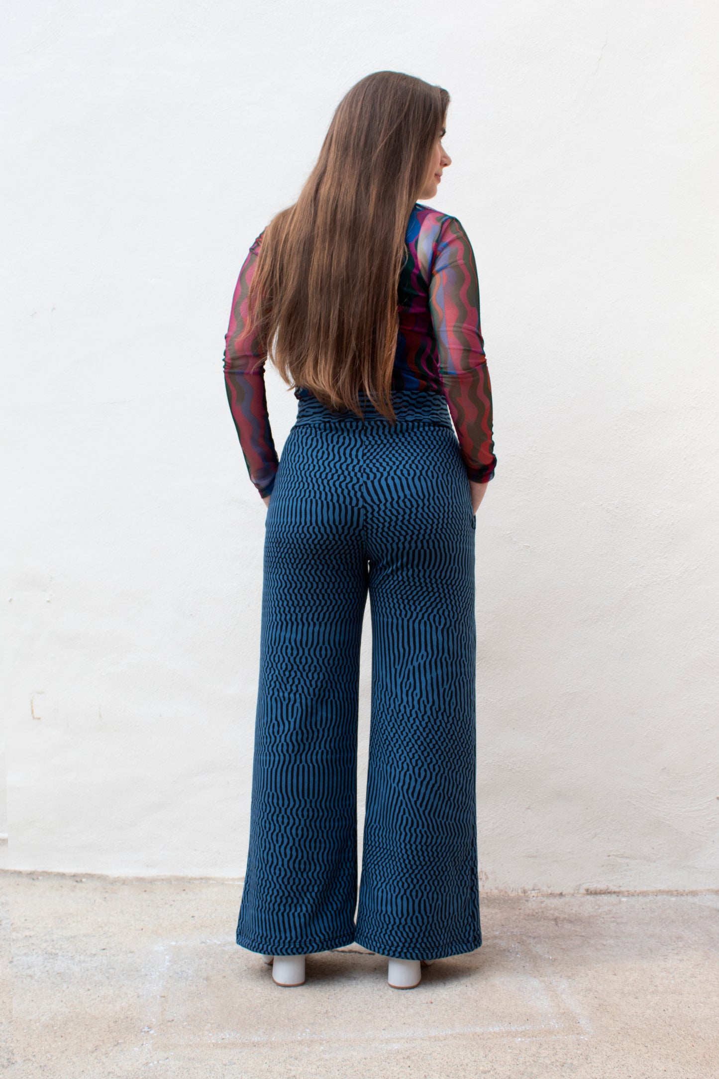 Moiré - Deep Sea Wide-Leg Sweatshirt Trousers