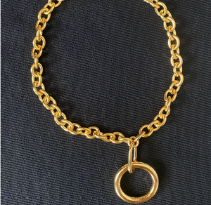 Circle Chain Collar - Gold Plated Brass