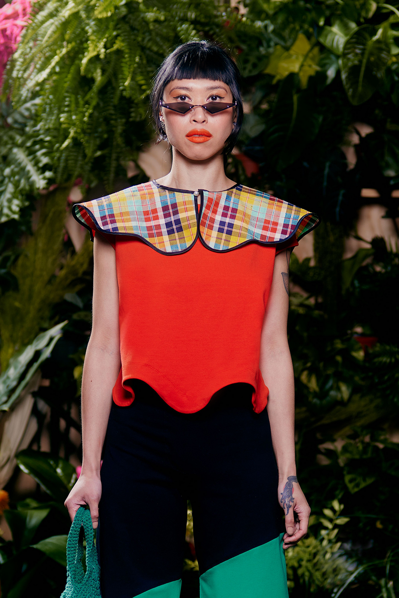 Paradise Plaid Removeable Collar