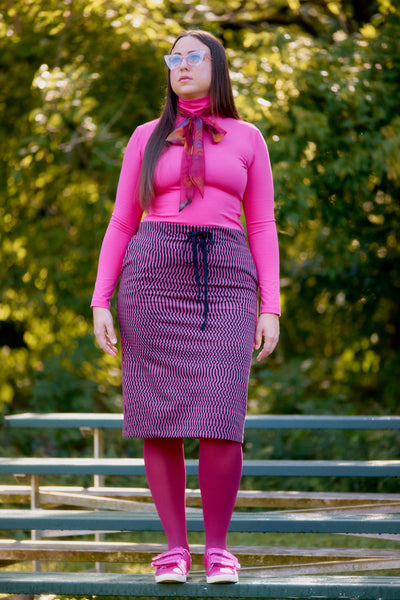 Moiré - Sweatshirt Drawstring Midi Skirt