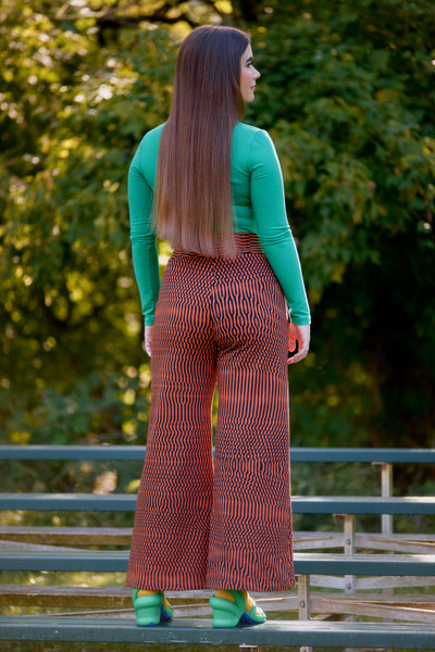 Moiré - Copper Wide-Leg Sweatshirt Trousers