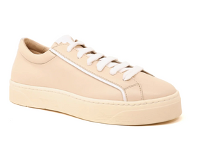 Sylven MEL Vegan Apple Leather Sneakers in Sand/White