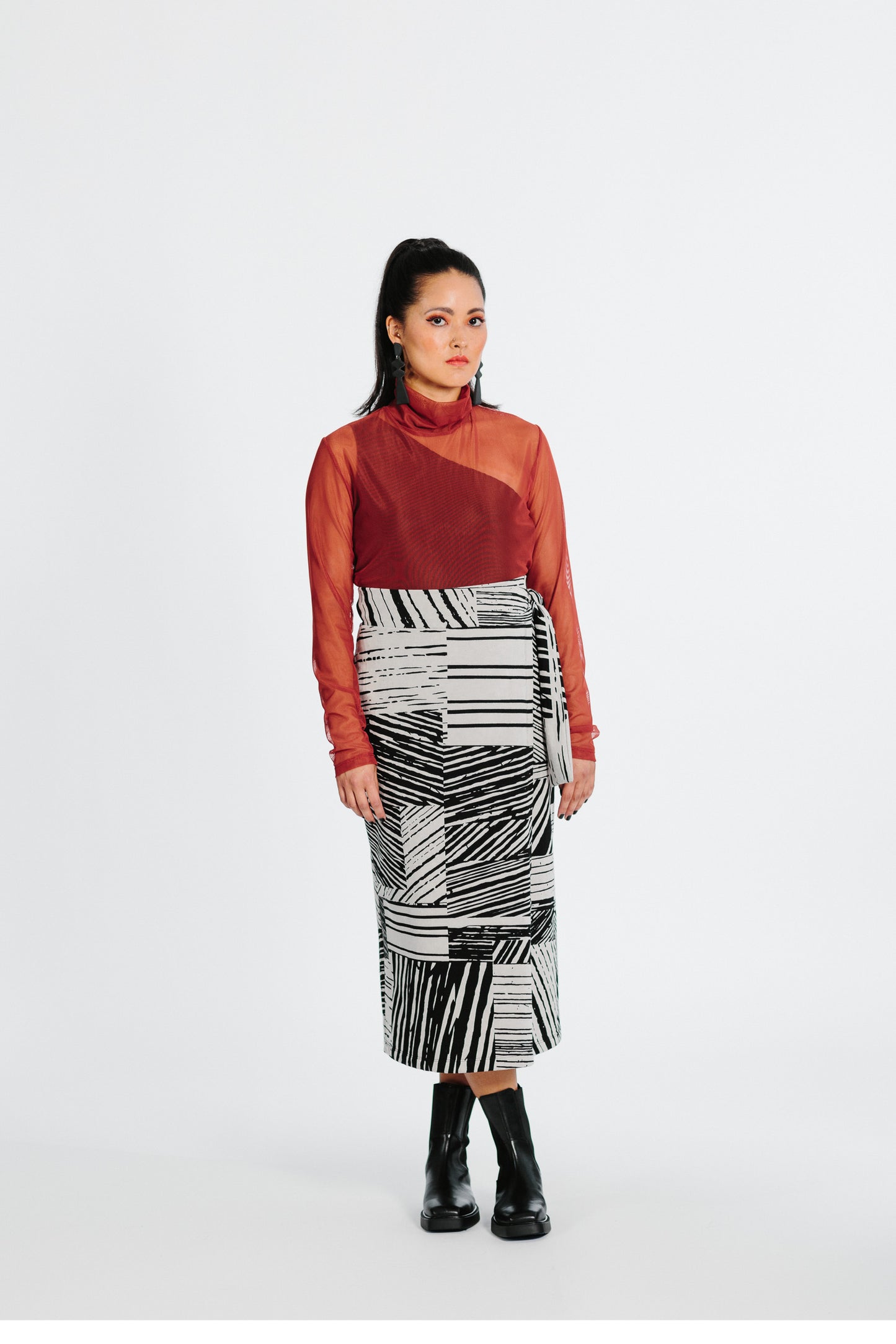 TIGRE - Sweatshirt Wrap Midi Skirt