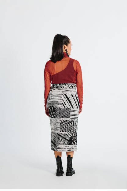 TIGRE - Sweatshirt Wrap Midi Skirt